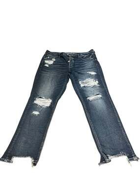 American Eagle Women's Stretch Distressed Denim Jeans Size 14 Long